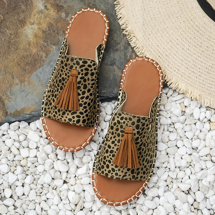 Sandali Donna Vintage in Pelle con Frange Stile Bohémien