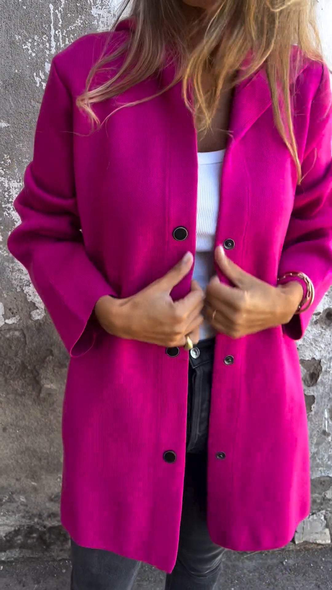 Cardigan Donna in Maglia con Cappuccio e Bottoni Casual
