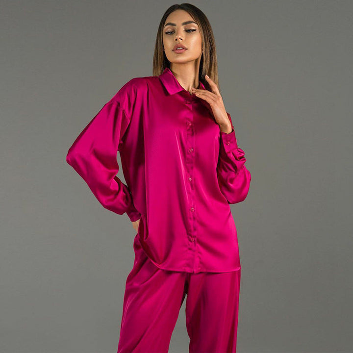 Completo Donna in Raso e Pantaloni Elegante