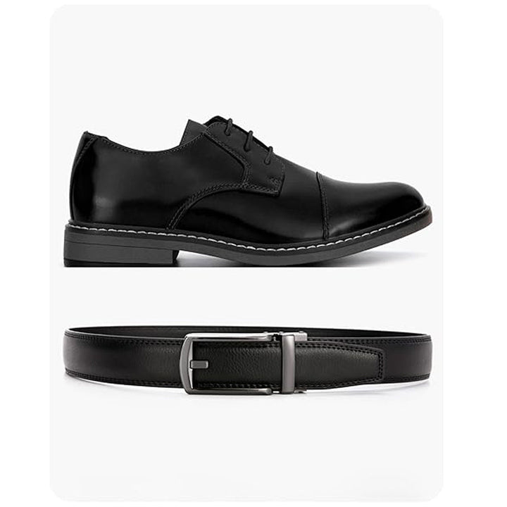 Cintura Uomo in Pelle con Chiusura a Cricchetto Regolabile Casual
