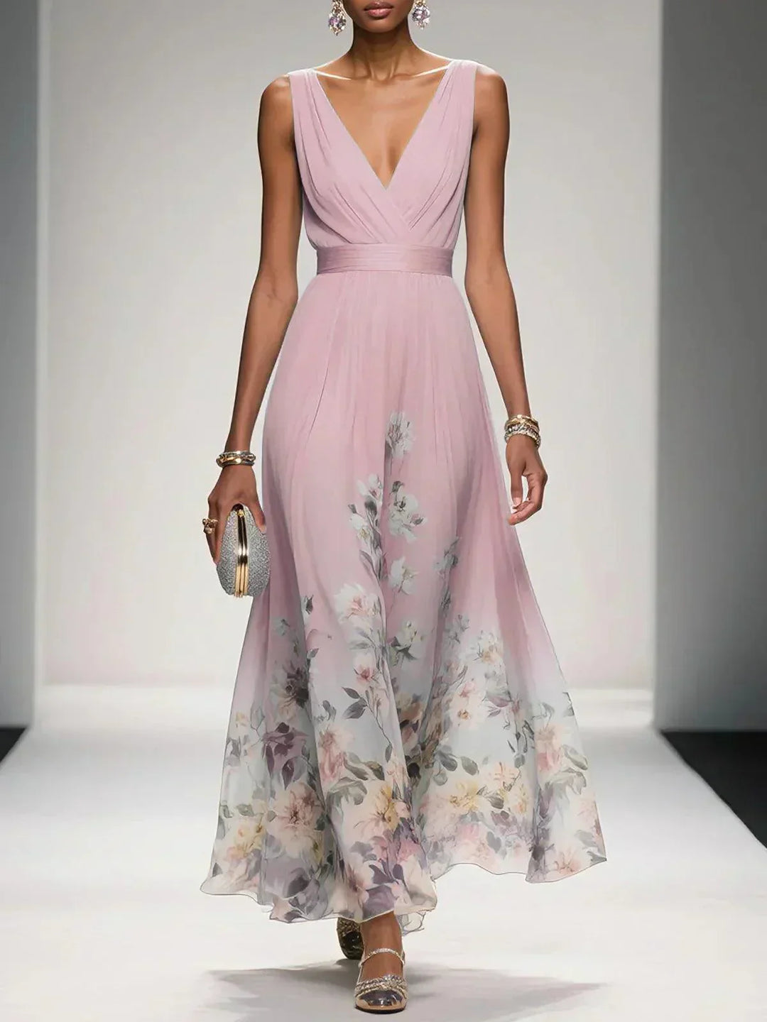 Abito Sposa Stampa Floreale Linea Romantica Dettaglio Botanico
