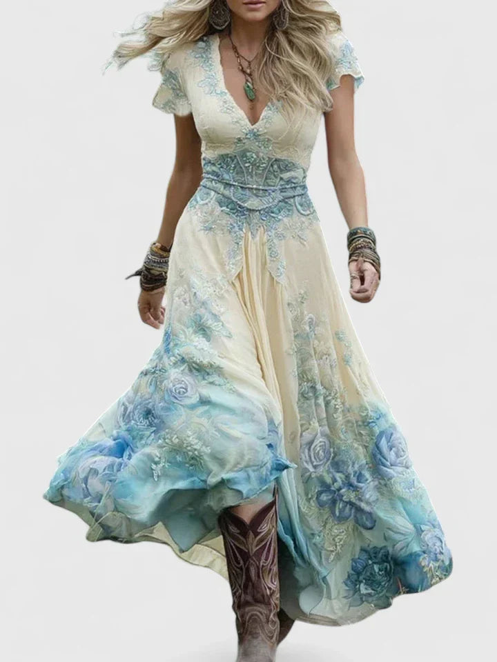 Abito Maxi Donna Elegante Vestibilità Scenica