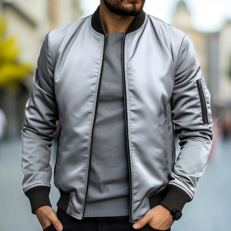 Giubbotto Bomber Uomo con Cerniera Stile Elegante