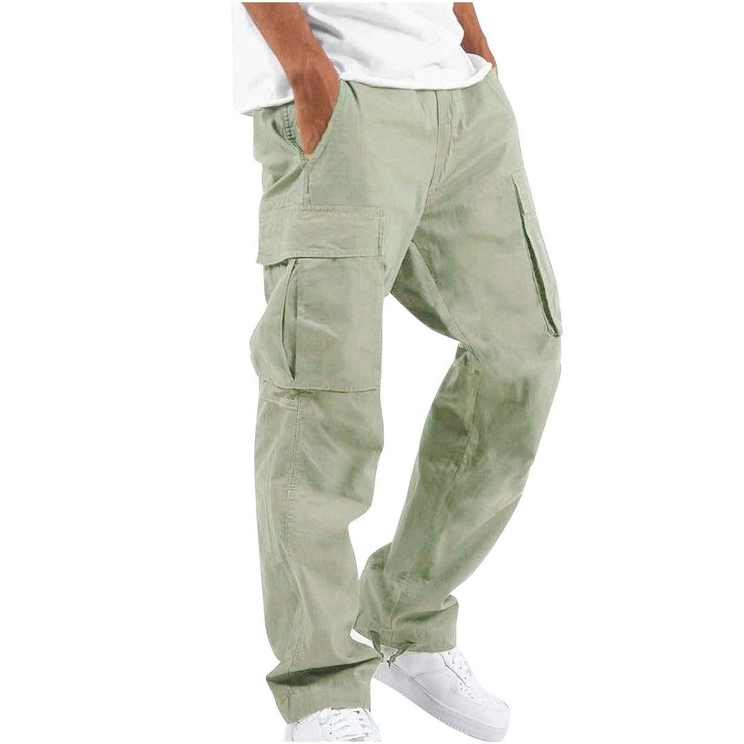 Pantaloni Cargo Uomo Misto Cotone Gamba Larga Vestibilità Rilassata