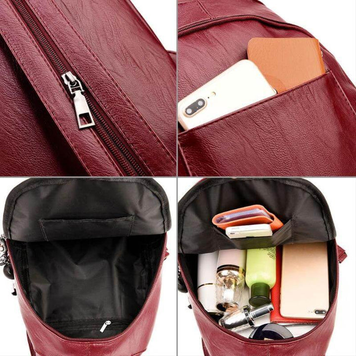 Zaino Mini Donna in Pelle Morbida Compatto con Spallacci Regolabili