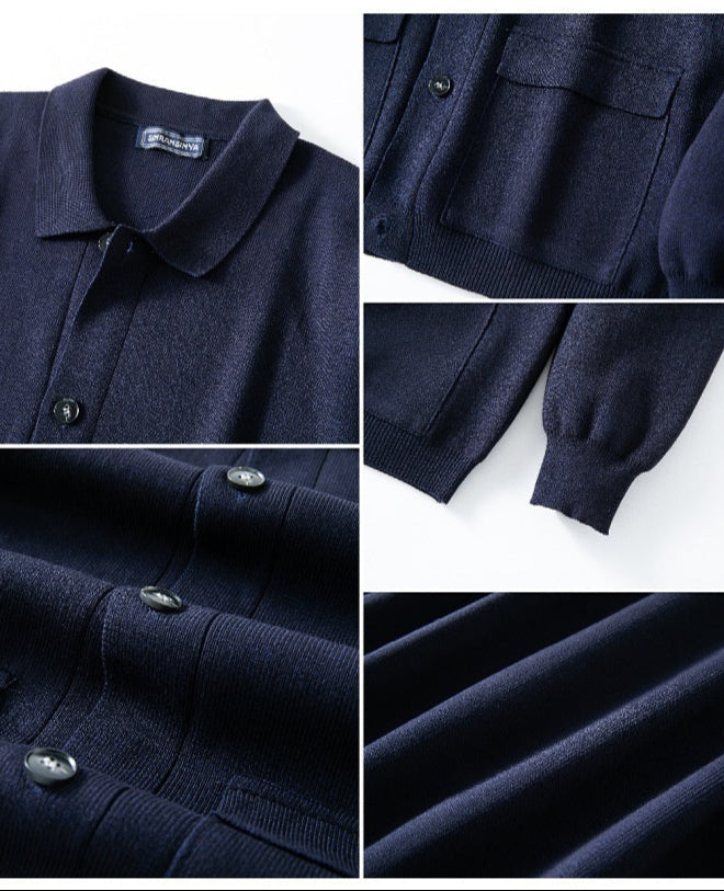 Cardigan Uomo Maglieria Bottoni Vestibilità Comoda
