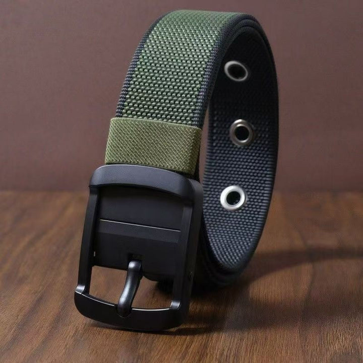 Cintura Uomo in Nylon Girevole con Fibbia Ad Ardiglione Bifacciale