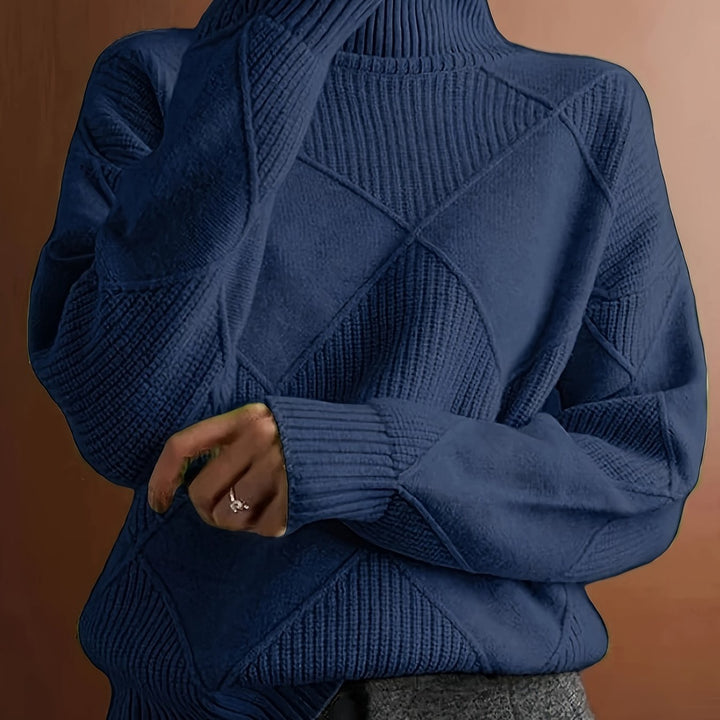 Maglione Donna Lavorato a Maglia Collo Alto