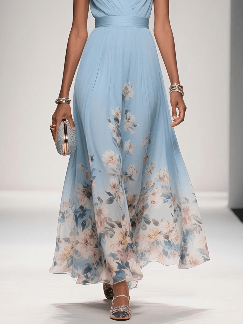 Abito Sposa Stampa Floreale Linea Romantica Dettaglio Botanico
