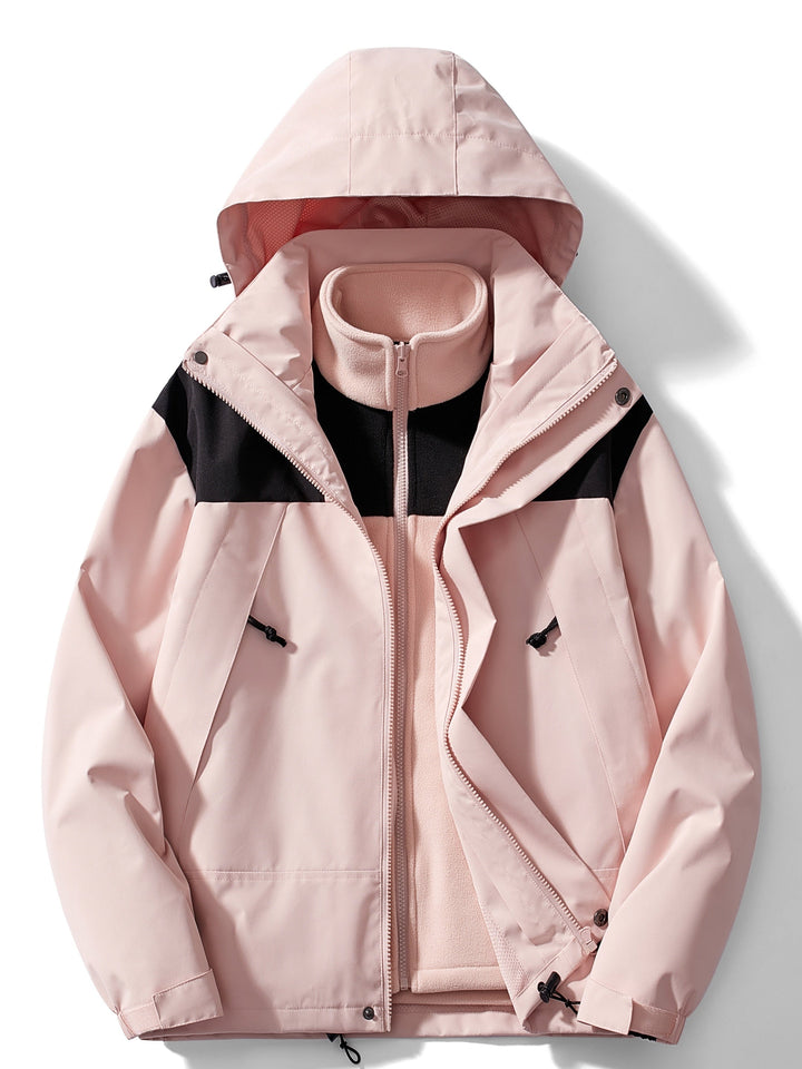 Giacca Donna in Pile con Cappuccio Invernale Impermeabile - Vesarelli