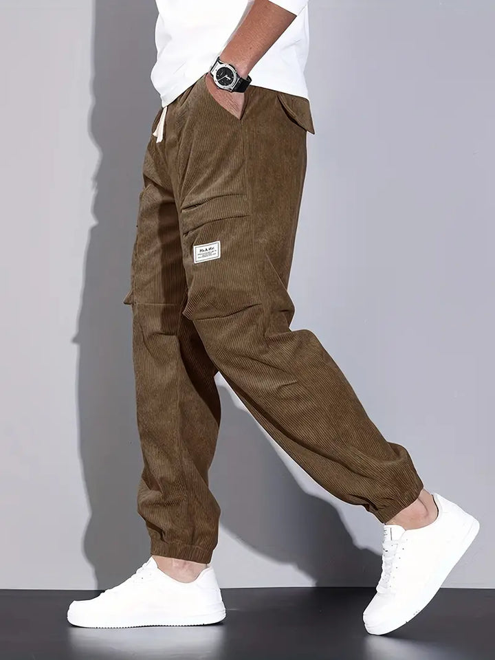 Pantaloni Cargo Uomo Velluto a Coste Slim Fit - Vesarelli