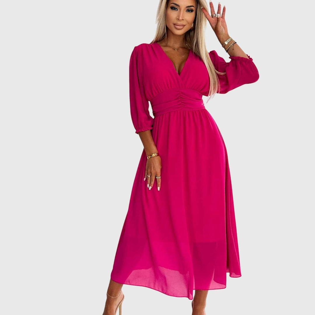 Abito Donna in Chiffon Leggero Scollo Morbido