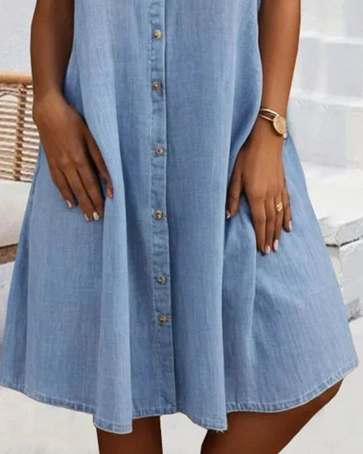 Abito Camicia Donna in Denim Midi Casual Leggero