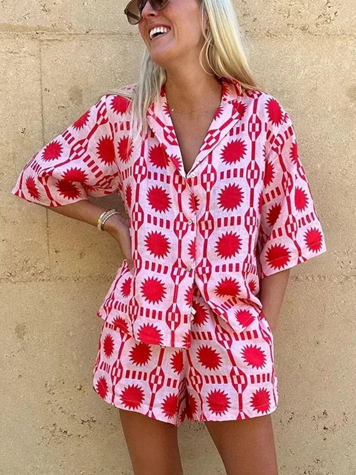 Completo Donna Camicia e Shorts Manica Corta - Vesarelli