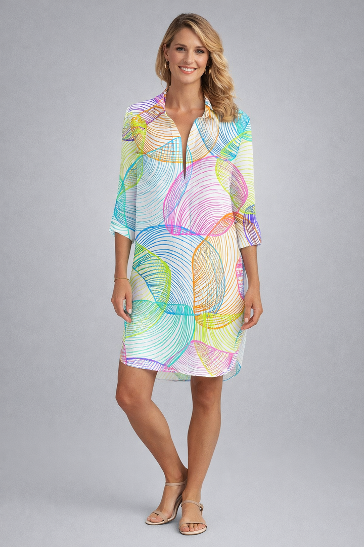 Abito Camicia Donna Estivo Leggero Manica Corta