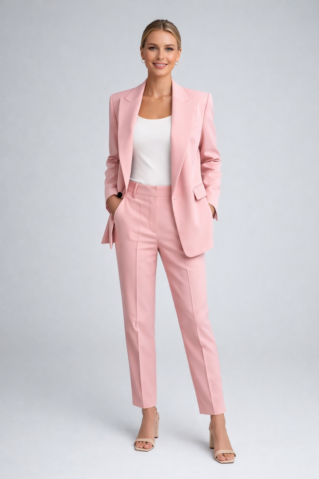 Blazer Donna Estivo Set Elegante Vestibilità Classica