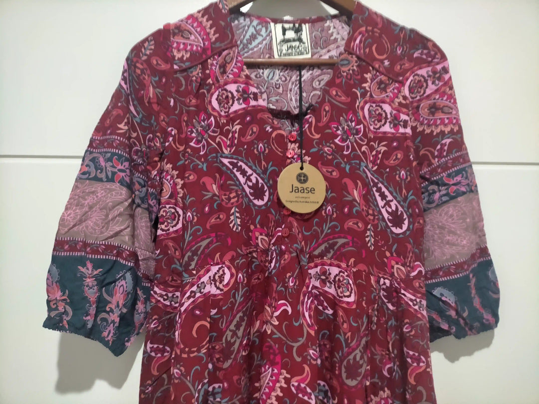 Abito Midi Donna Stampa Leggera Vestibilità Regolare