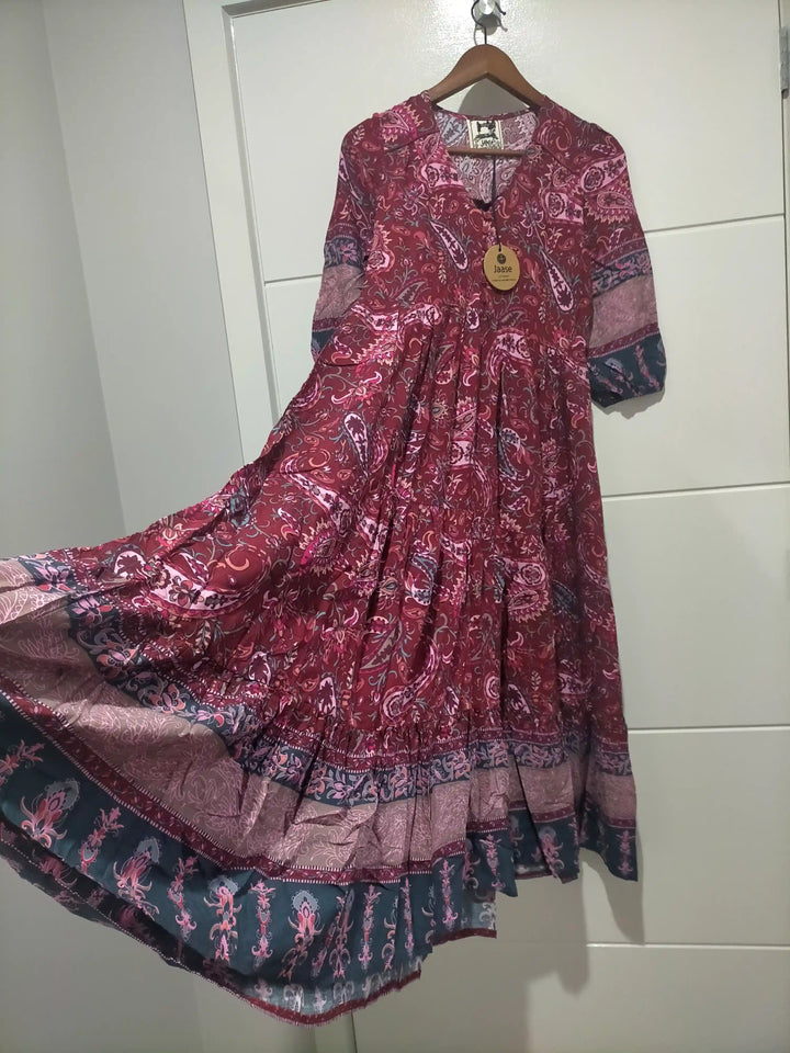 Abito Midi Donna Stampa Leggera Vestibilità Regolare