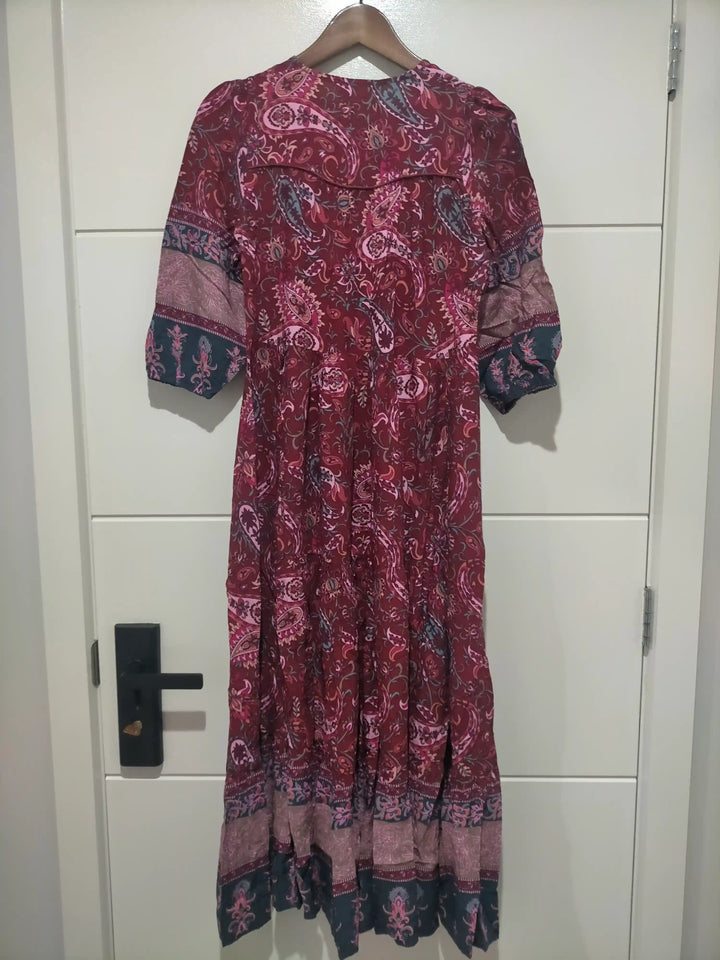 Abito Midi Donna Stampa Leggera Vestibilità Regolare