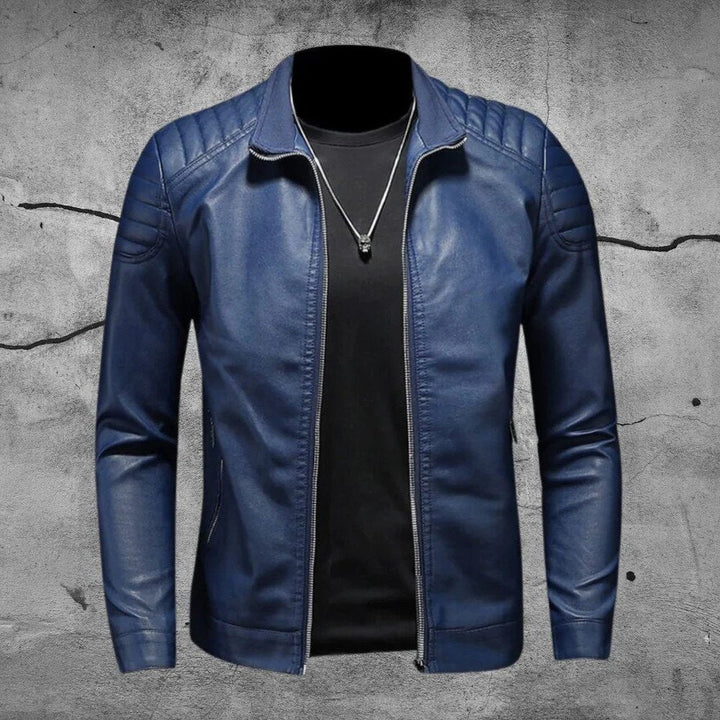 Giacca Biker Uomo Zip Frontale Stile Classico - Vesarelli