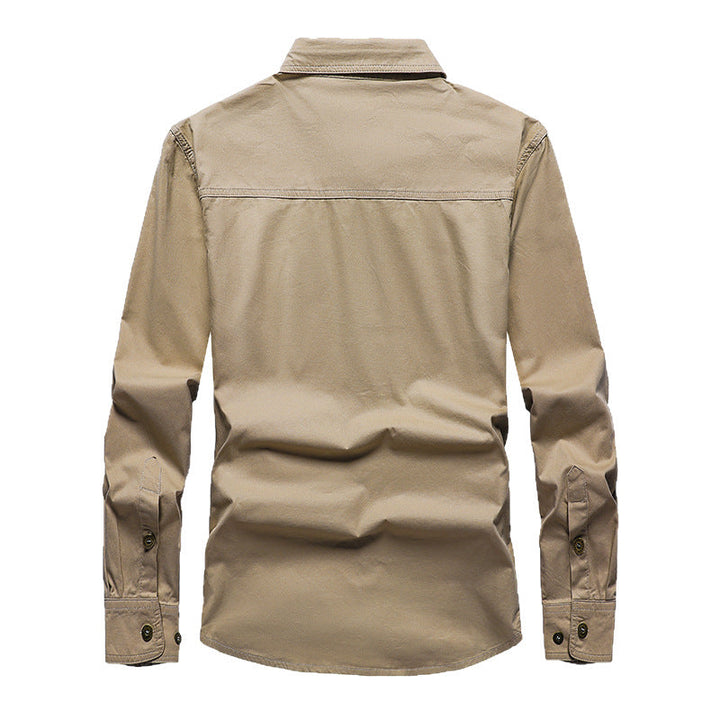 Camicia Cargo Uomo Maniche Lunghe Tessuto Resistente Vestibilità