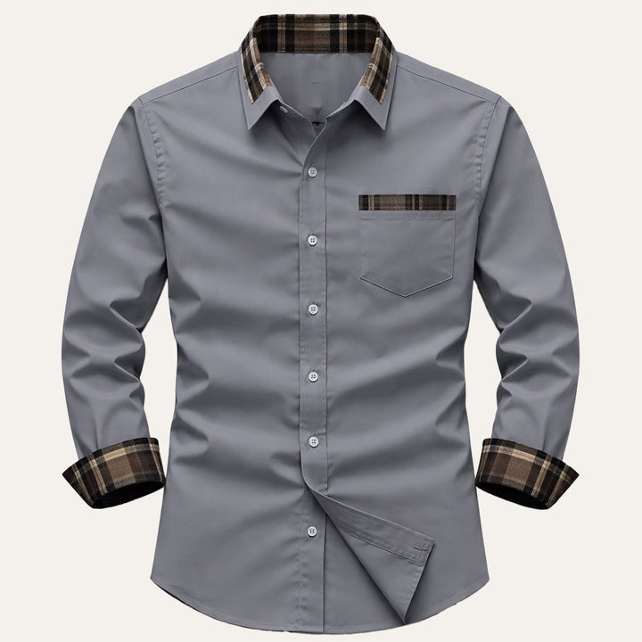 Camicia Uomo Elegante Tessuto Leggero Slim Fit