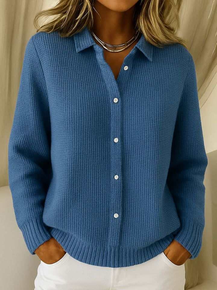 Cardigan Donna in Maglia Morbida Bottoni Maniche Lunghe