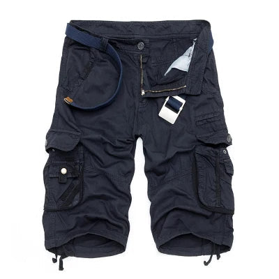 Pantaloni Cargo Uomo Corti Tessuto Resistente Casual