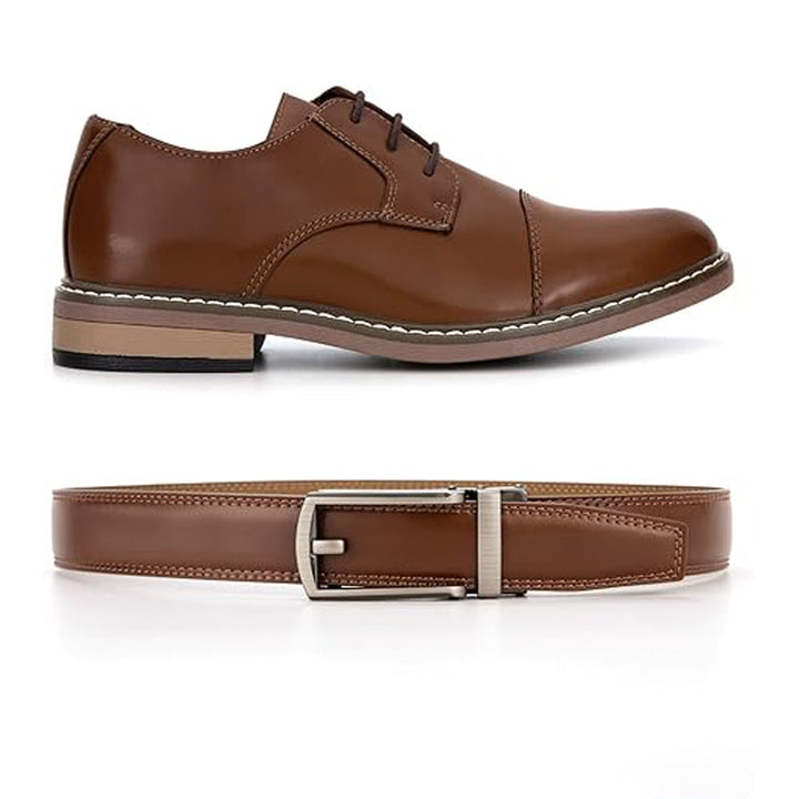 Cintura Uomo in Pelle con Chiusura a Cricchetto Regolabile Casual