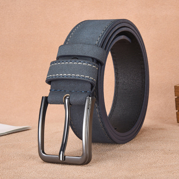 Cintura Uomo in Pelle Scamosciata Fibbia ad Ardiglione Stile Casual