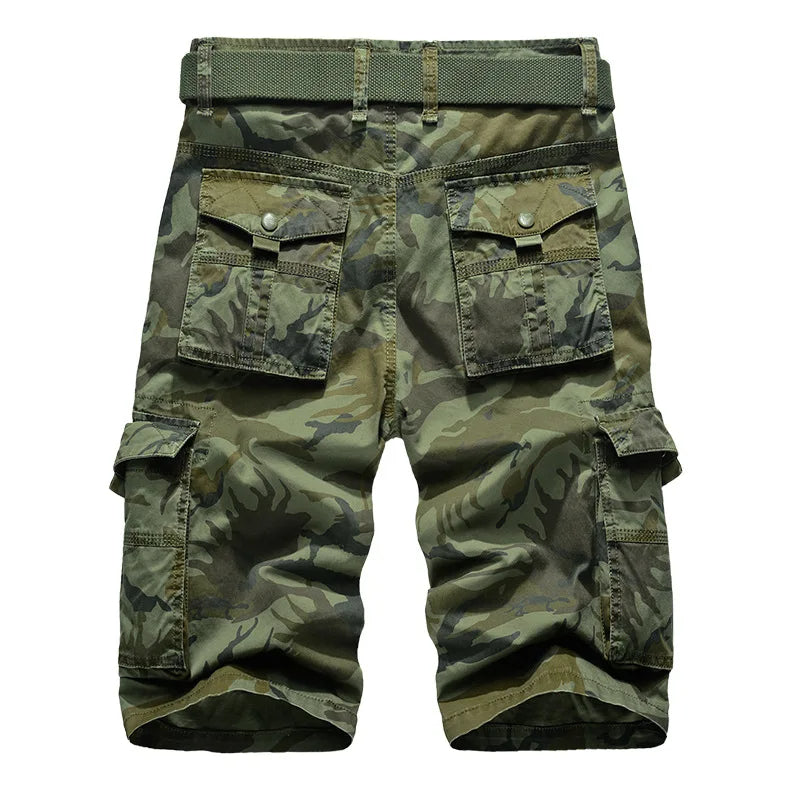 Pantaloni Cargo Uomo Corti Tessuto Resistente Casual