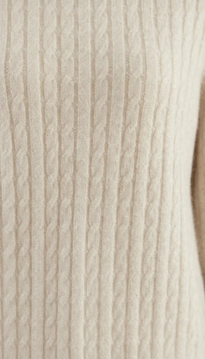 Maglione Uomo Lana Collo Giro Maniche Lunghe Trecce