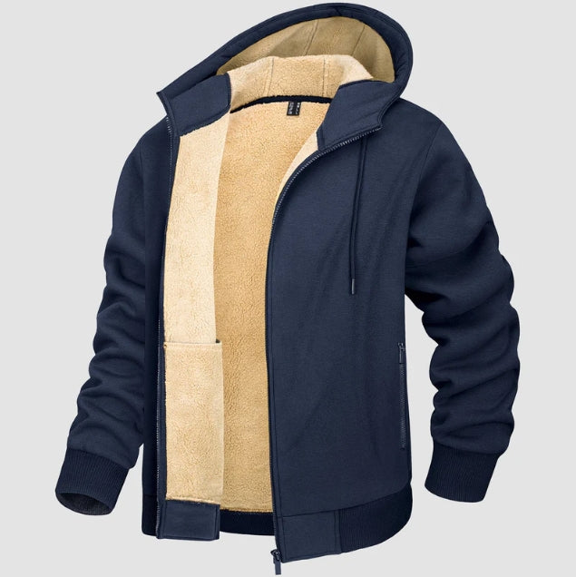 Felpa Uomo con Cappuccio Foderata Sherpa Vestibilità Regolare - Vesarelli