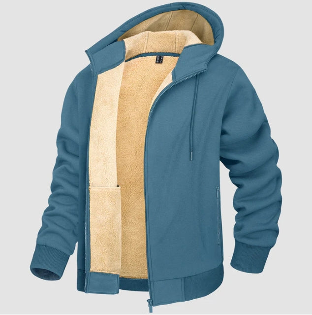 Felpa Uomo con Cappuccio Foderata Sherpa Vestibilità Regolare - Vesarelli