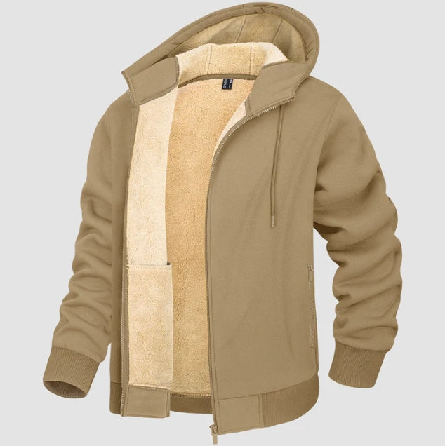 Felpa Uomo con Cappuccio Foderata Sherpa Vestibilità Regolare - Vesarelli