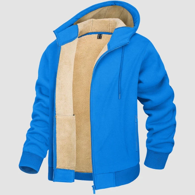 Felpa Uomo con Cappuccio Foderata Sherpa Vestibilità Regolare - Vesarelli