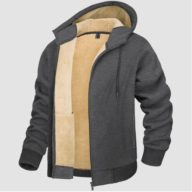 Felpa Uomo con Cappuccio Foderata Sherpa Vestibilità Regolare - Vesarelli