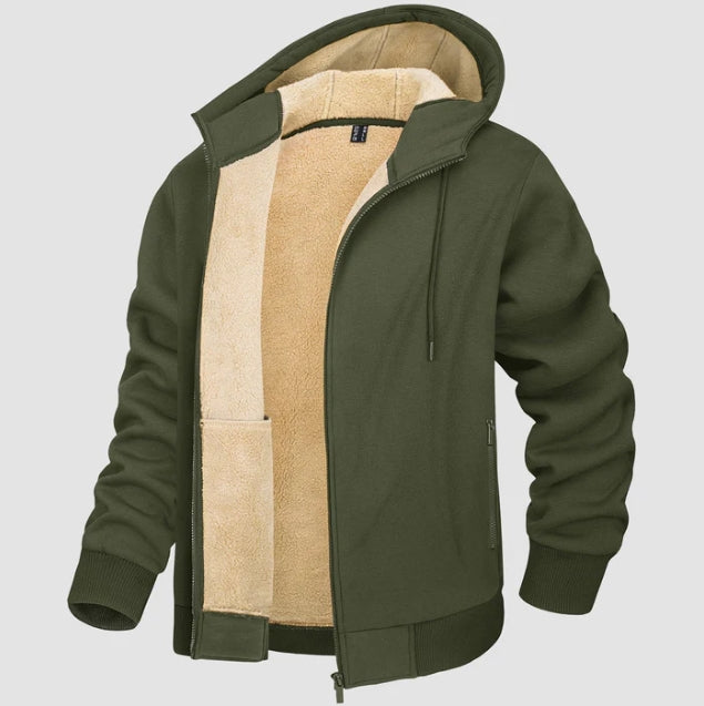 Felpa Uomo con Cappuccio Foderata Sherpa Vestibilità Regolare - Vesarelli
