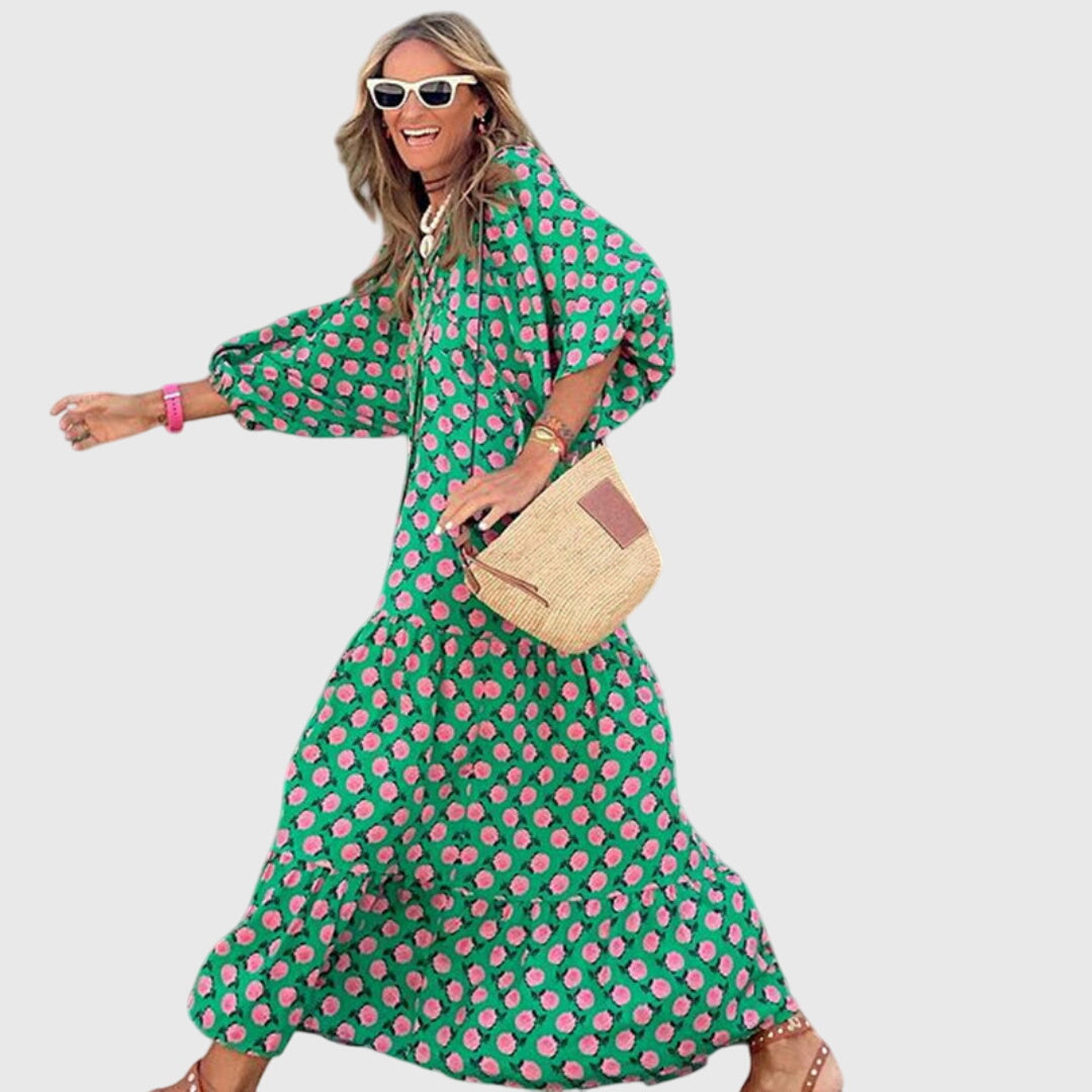 Abito Maxi Donna Linea Libera Stile Boho Romantico - Vesarelli