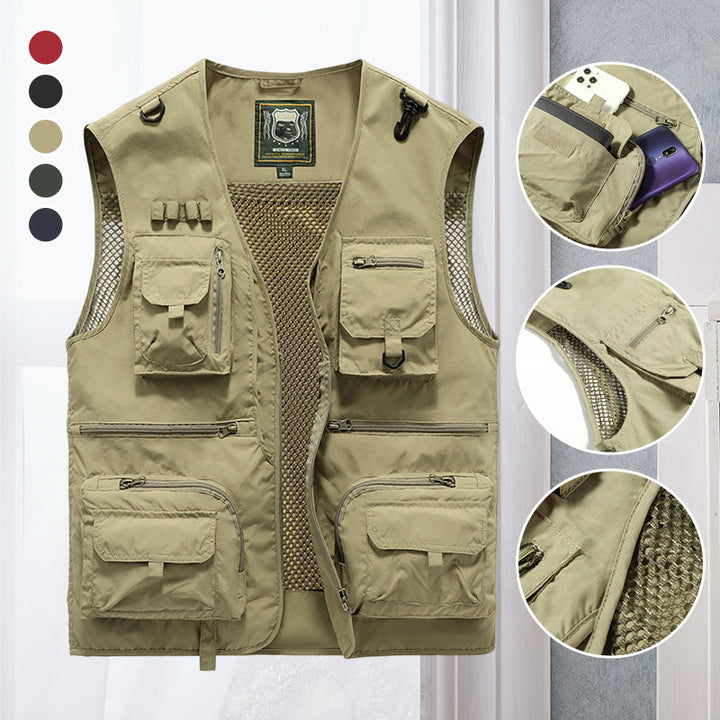 Gilet Uomo Estivo Multitasche Leggero Traspirante Senza Maniche - Vesarelli