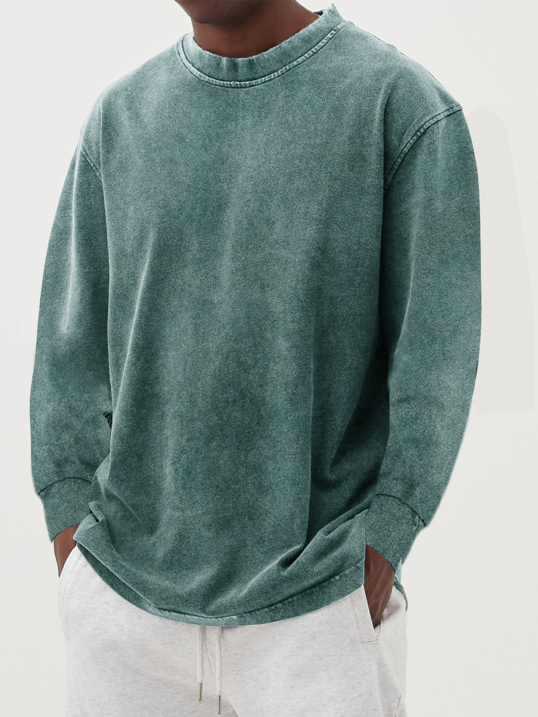 T-shirt Uomo Maniche Lunghe Cotone Comfort Quotidiano