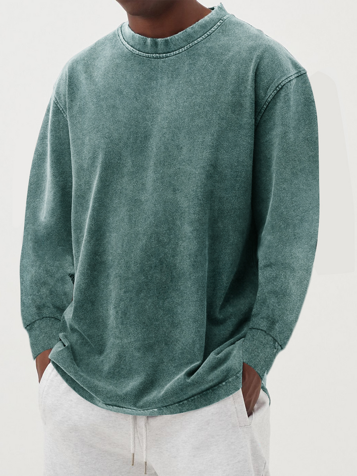 T-shirt Uomo Maniche Lunghe Cotone Comfort Quotidiano