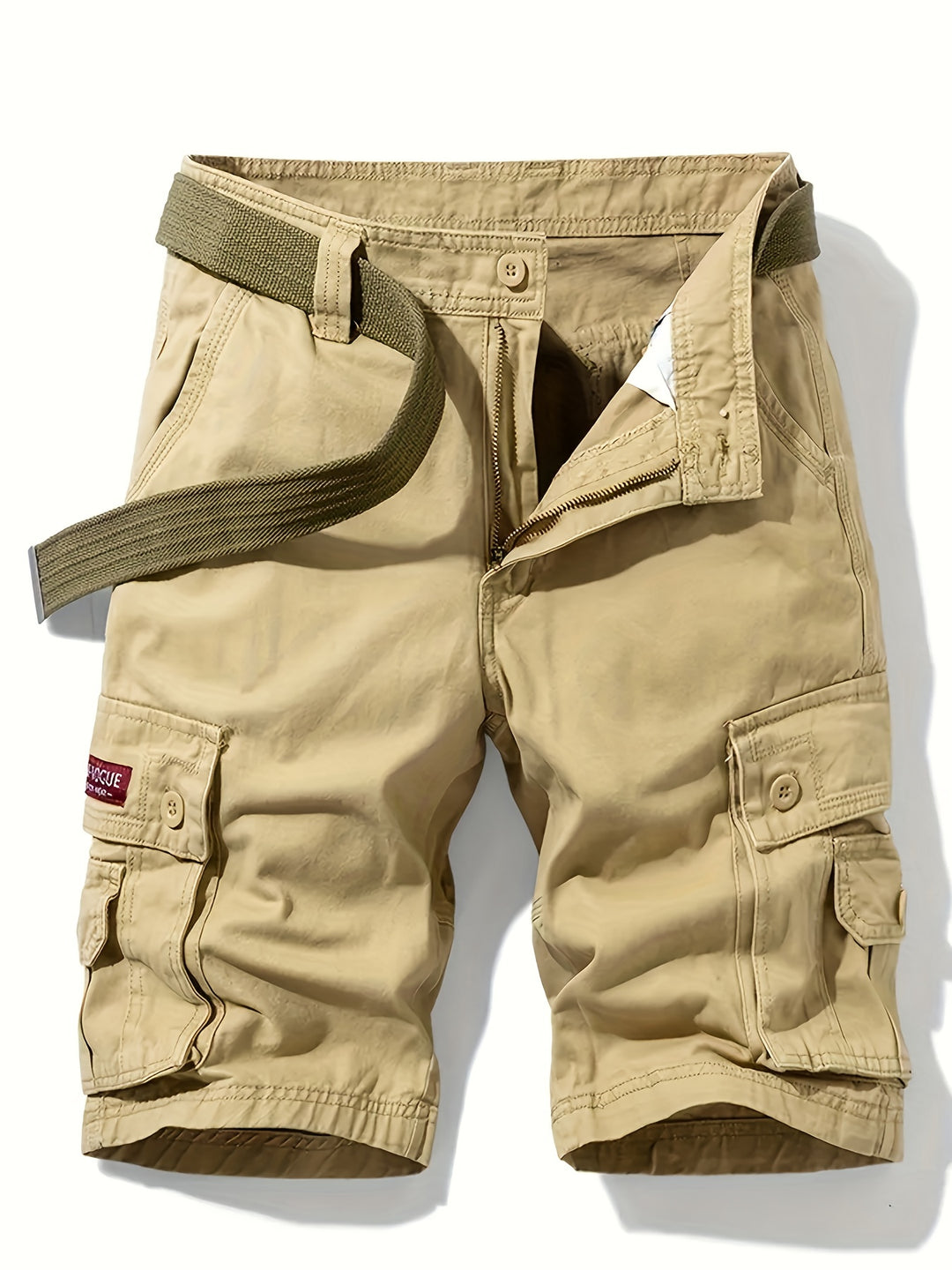 Bermuda Cargo Uomo Cotone con Cintura Vestibilità Regolare