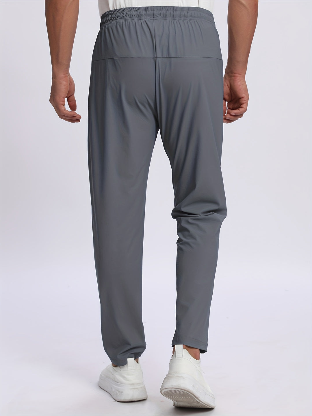 Pantaloni Uomo Sportivi Tessuto Elasticizzato Tasche con Zip