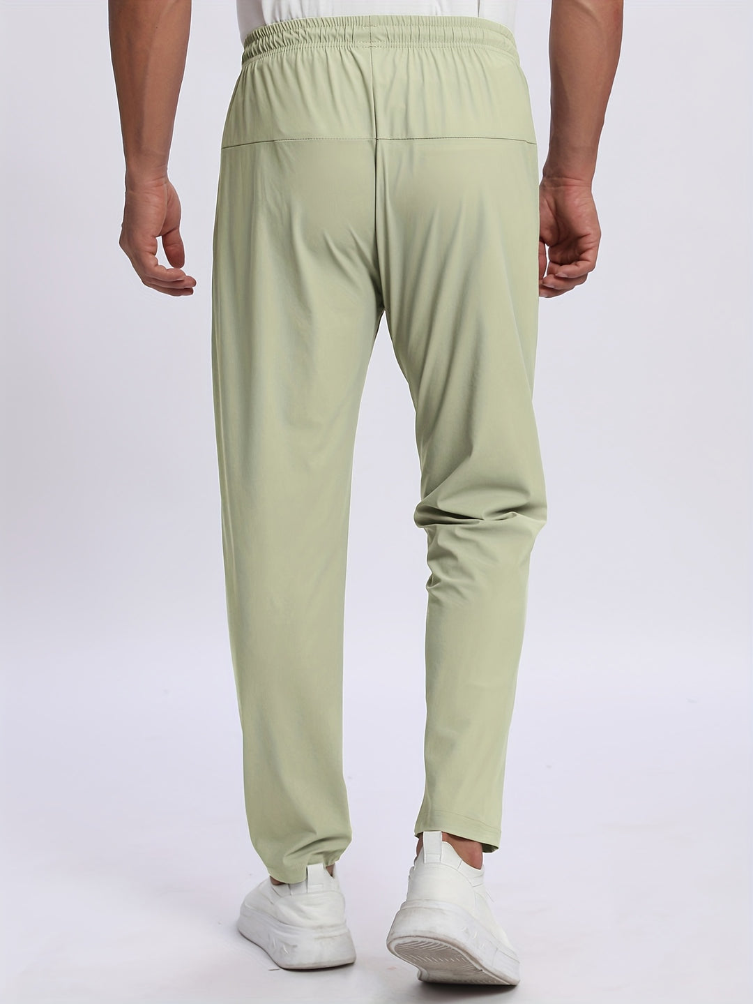 Pantaloni Uomo Sportivi Tessuto Elasticizzato Tasche con Zip