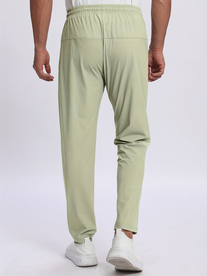 Pantaloni Uomo Sportivi Tessuto Elasticizzato Tasche con Zip