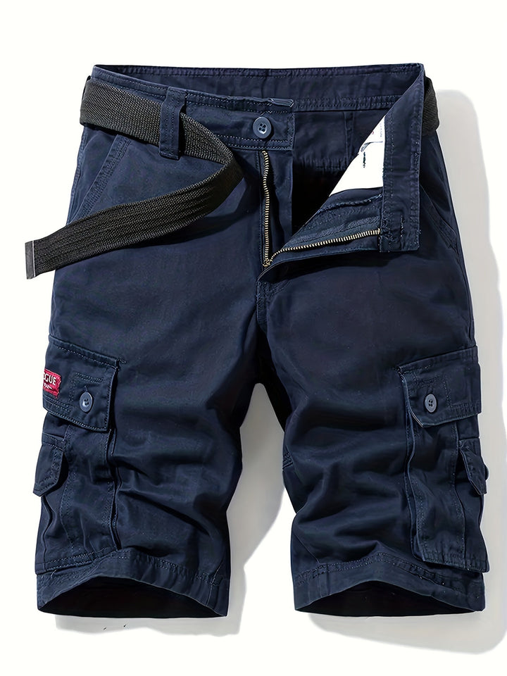 Bermuda Cargo Uomo Cotone con Cintura Vestibilità Regolare