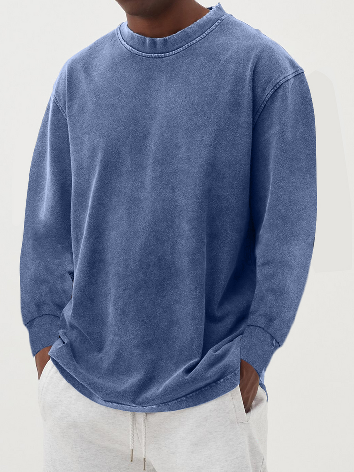 T-shirt Uomo Maniche Lunghe Cotone Comfort Quotidiano