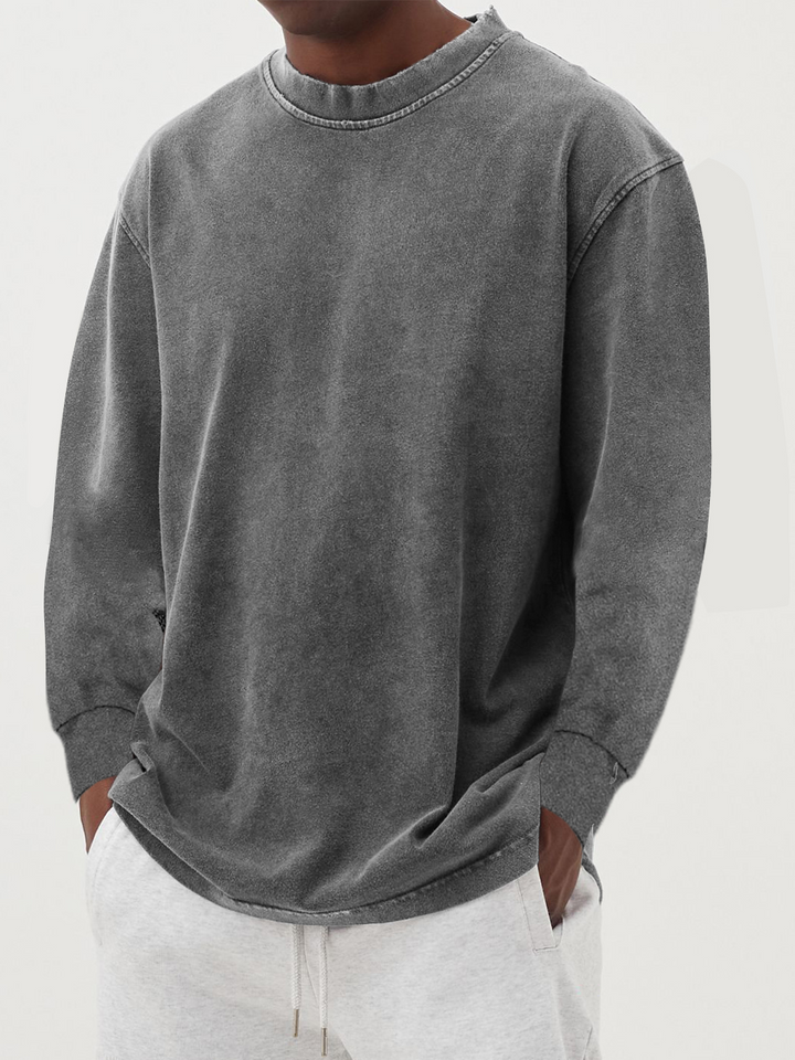 T-shirt Uomo Maniche Lunghe Cotone Comfort Quotidiano