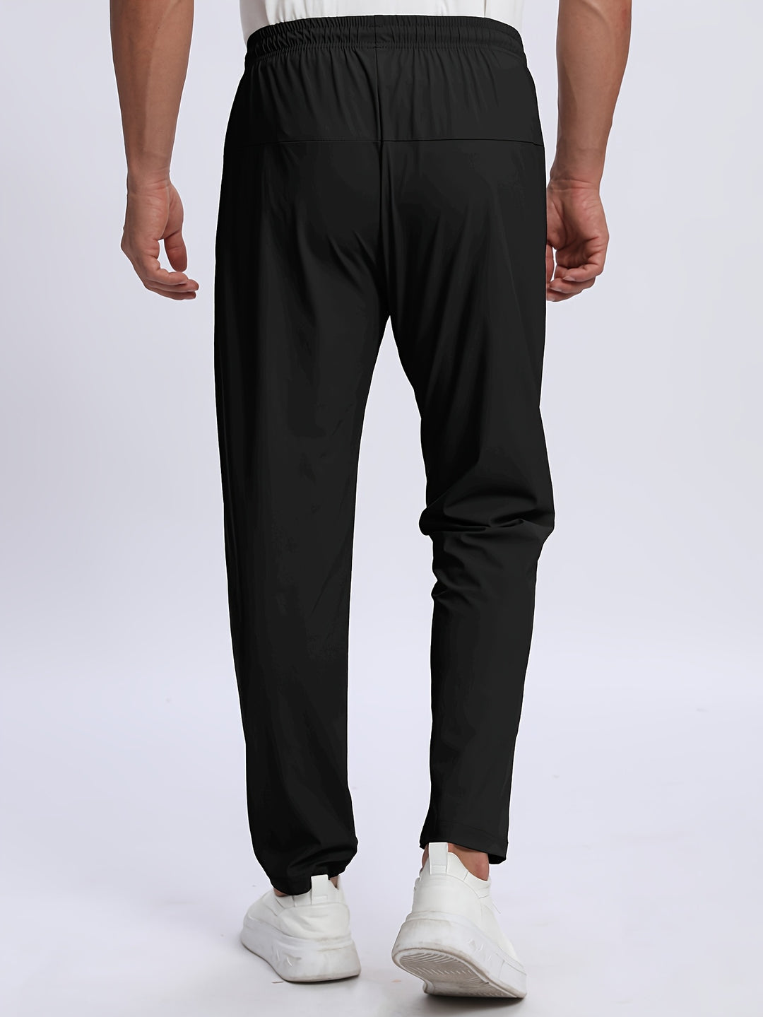 Pantaloni Uomo Sportivi Tessuto Elasticizzato Tasche con Zip